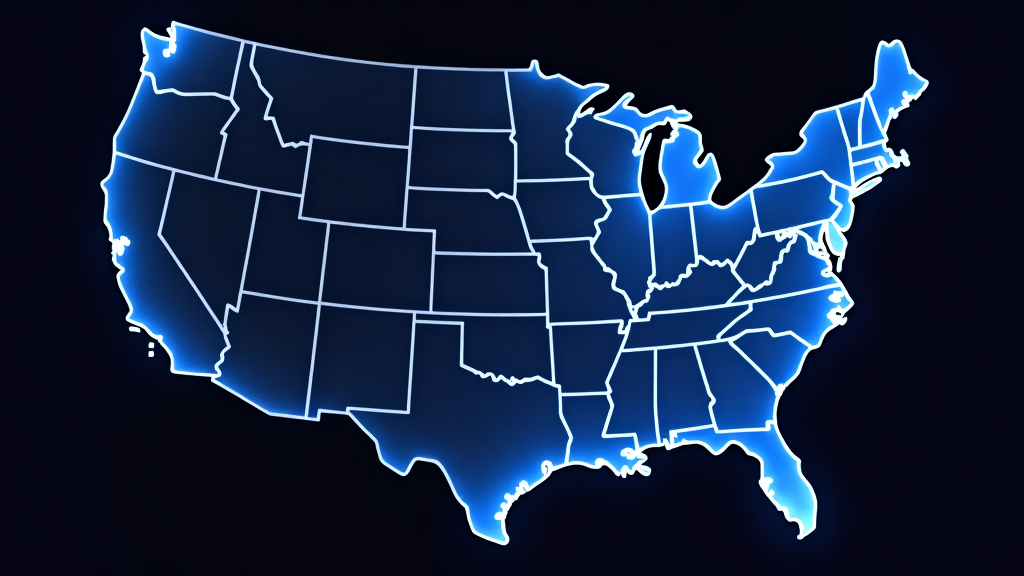 US map with state income tax overlay and Ethereum validator icon